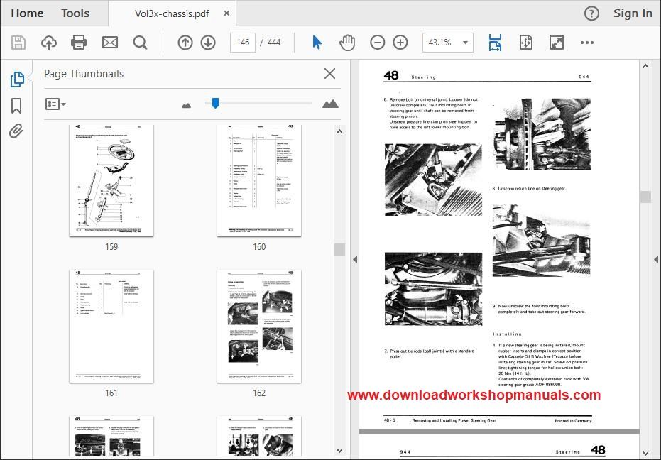 Porsche 944 Workshop Manual
